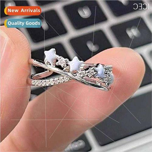 Vintage Drip Glaze Star Ring che Fashion Hundred Sense Cute