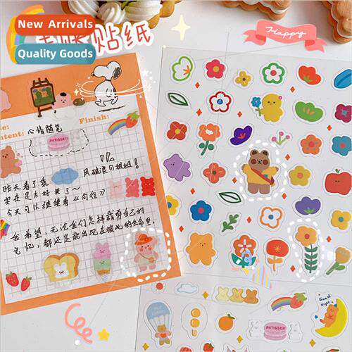 Korean  ins cartoon cute gummy bears handbook stickers creat