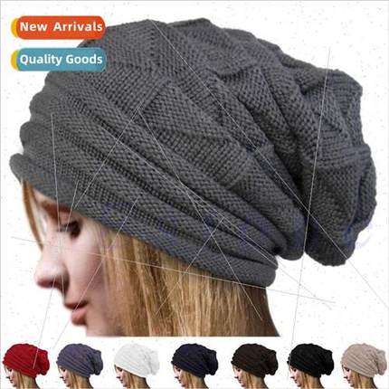 Ruffled Flap Pullover Hat Women Autumn Winter Ski Woolen Hat