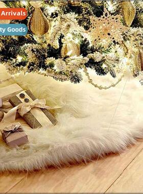 Christmas Tree Skirt Pure Whe Shaggy Christmas Day Decoratio