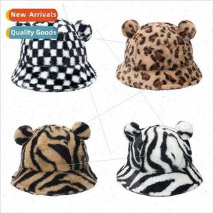 female winter ball fisherman bear fur hat double Plush cute