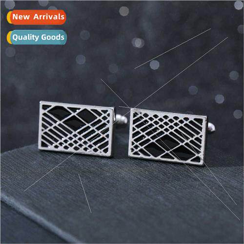 Square Cufflinks Textured Stripe Geometric Cufflinks Alloy O