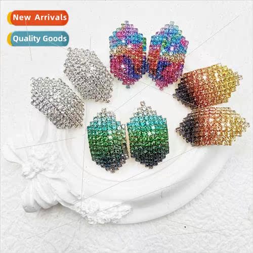 Europe new diamond rhombus hundred earrings simple niche ear