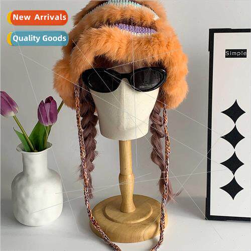 2023 new rabb hair knted fisherman hat female fall winter wa