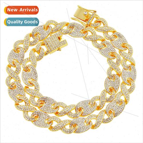 Europe hip-hop full diamonds 8 word buckle pig nose buckle c