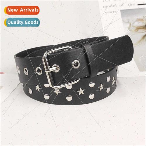 new pentagram star rivets air eye decorative wide belt fashi