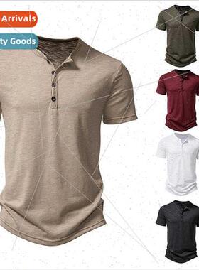 Spring summer new men short-sleeved T-shirt bamboo cotton He