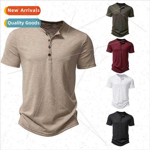 Spring summer new men short-sleeved T-shirt bamboo cotton He