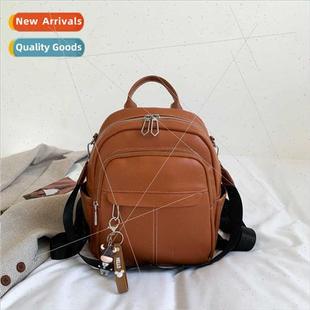 New Soft Leather Women Travel Bag Outdoor Backpack Shoulder