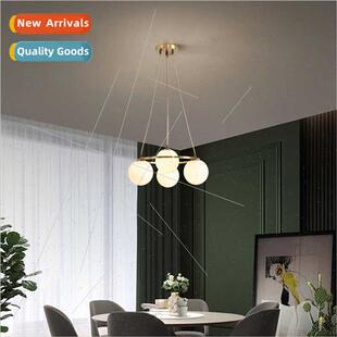 Scandinavian copper living room chandelier simple light luxu