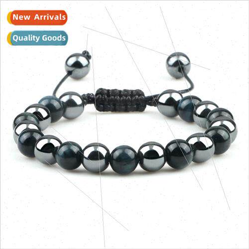 Jewelry Beaded Bracelet Turquoise Tiger Eye Matte Black Ink
