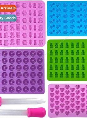 licone Candy Molds 5pcs Set Wh Dropper Chocolate Pudding Mol