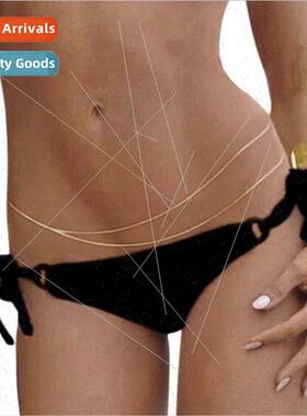 Europe sexy bikini beach metal waist chain simple double lay