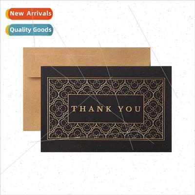 Black ne Geometric Stamping Folded Greeting Cardsthank you C