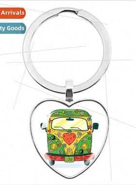 Vintage Creative Hippy Personalised Pattern Fan Bus Heart Pe