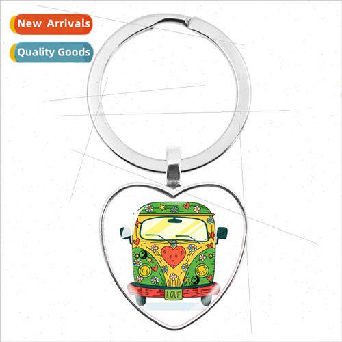 Vintage Creative Hippy Personalised Pattern Fan Bus Heart Pe