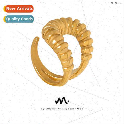 French cool ring layered pattern cowl threaded geometric fin