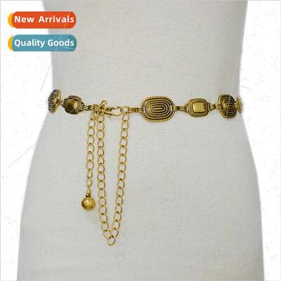 Europe Women Metal Belt Ladies mple Decoration Vintage Coppe