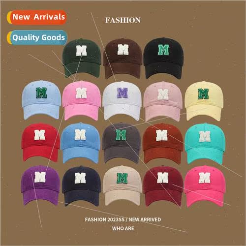 Hat female Korean  spring fall fashion large M letters embro