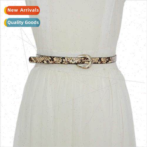 Women snake belt women fashion versatile decorative small tr