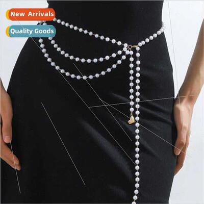 Alloy Peach Heart Pendant Pendulum Chain Pearl Chain Wave Ta