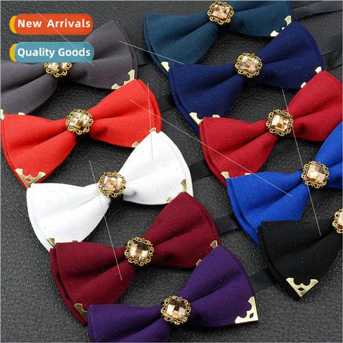 Men Wedding Metal Buckle Diamond Bow Tie Korean Gentleman Gr