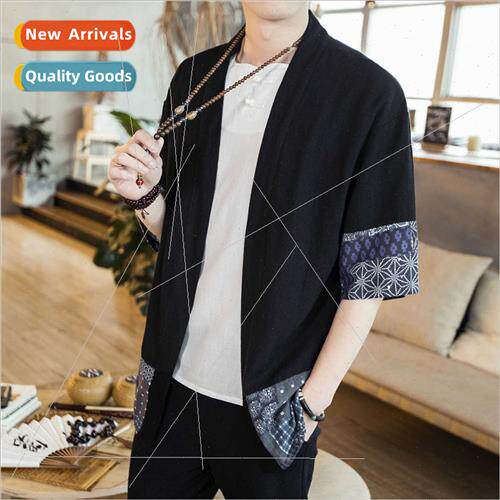 Chinese clothes men hanfu ancient ancient cotton nch coat ja