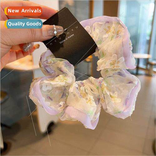 Korea broken fat intestines ring fashion high  lace flowers