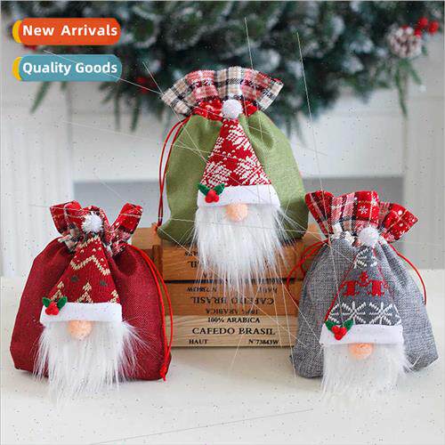 Burlap Christmas  Bags Faceless Doll Forest Old Man Bags Bea