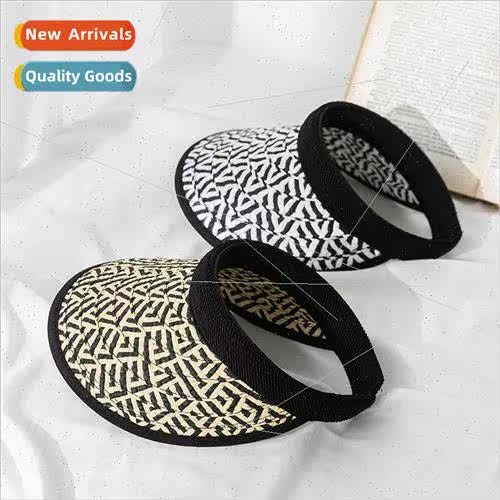 Straw hat female summer Korean  ins hollow top hat cover fac