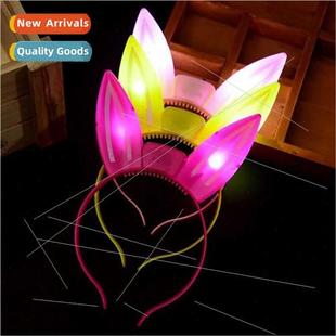 rabb ears flash light hai bands emting hair New headbplastic