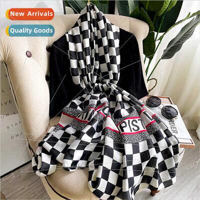 2022 new spring fall fashion imation silk mid-length silk sc