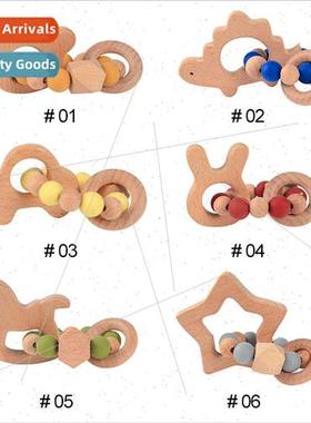 Wooden toys animal bracelets beechwood silicone teether wood