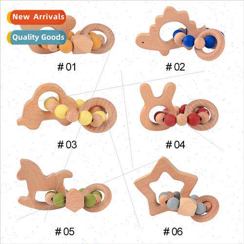 Wooden toys animal bracelets beechwood silicone teether wood