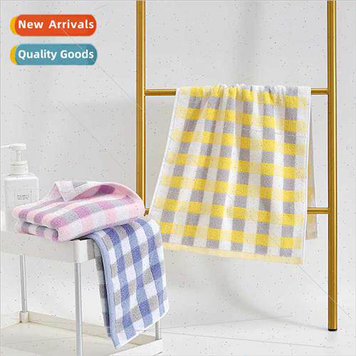 210043 Cotton towel soft absorbent colorful plaid bath face