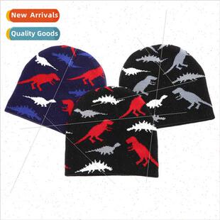Cartoon kids children wool hat cold hat set head cap dinosau