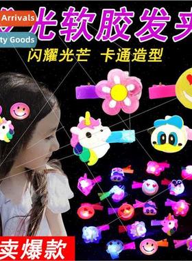 Soft plastic light-emting hairpin shine brooch flash light-e