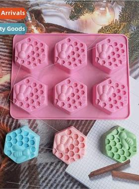 licone 6 even bee soap mold DIY cake ice cookie pastry handm