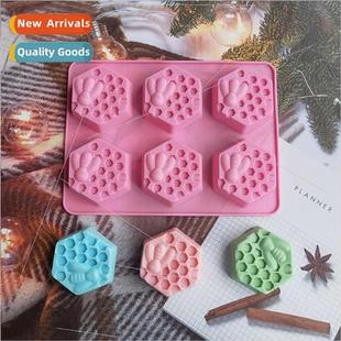 licone 6 even bee soap mold DIY cake ice cookie pastry handm