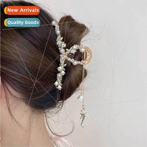 Exquise handmade metal pearl hair clips coiffure scrunchies