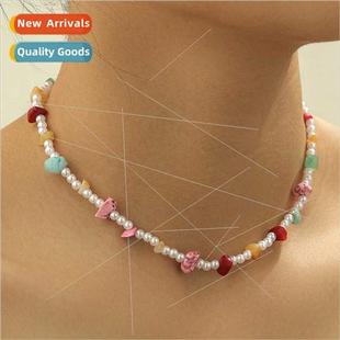 Europe bohemian necklace fashion high sense beach colorful g
