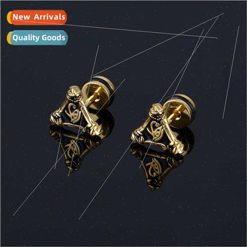 Vintage eye Horus earrings cold wind triangle ear bone stud