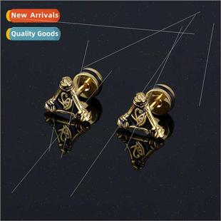 earrings cold bone eye stud ear Horus triangle Vintage wind