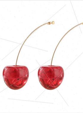 Teenage sweet earrings cute cherry cheerios dried flowers re