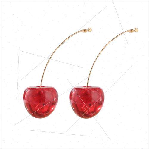 Teenage sweet earrings cute cherry cheerios dried flowers re