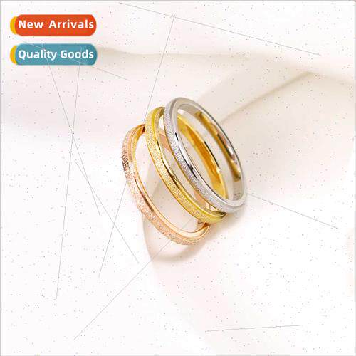 Vegetarian ring fine frosted finger ring tanium steel rose g