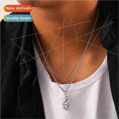 Europe fashion men stainless steel winding rattlesnake neckl
