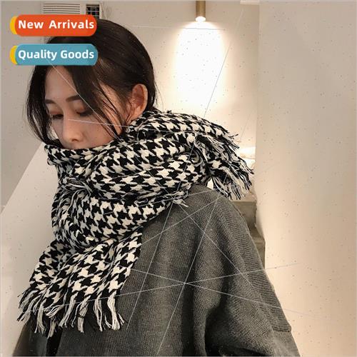 fall winter birds check scarf female double-sided imation ca