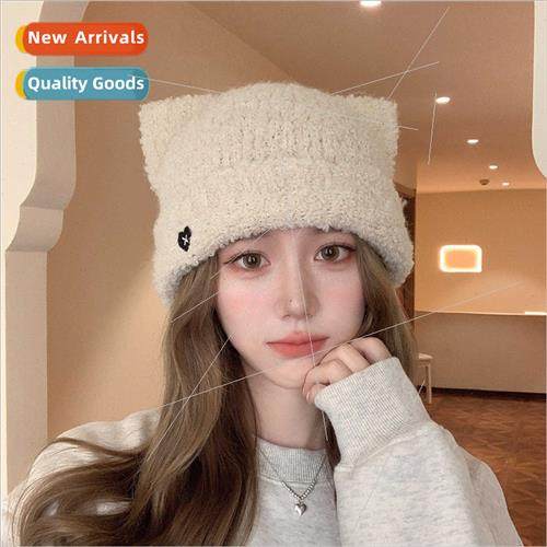 Cute cat ears knted cap female winter warm ear protection Ja