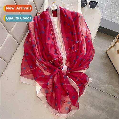2023 summer new fashion sunscreen beach towel female silk sc